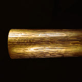 Pendant LED light 120cm oak covered with brass