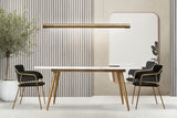 Pendant LED light 120cm oak covered with brass