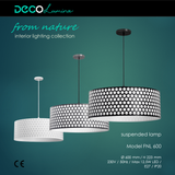 Pendant light FNL 600 BLACK honeycomb