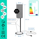Metal floor lamp FNG 400 BLACK honeycomb