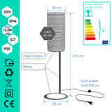 Metal floor lamp FNG 400 GREY honeycomb