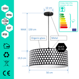 Pendant light FNL 500 BLACK honeycomb