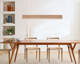 Pendant LED light 105cm oak natural 4000K