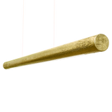 Pendant LED light 120cm oak covered with brass