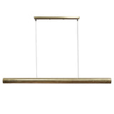 Pendant LED light 120cm oak covered with brass